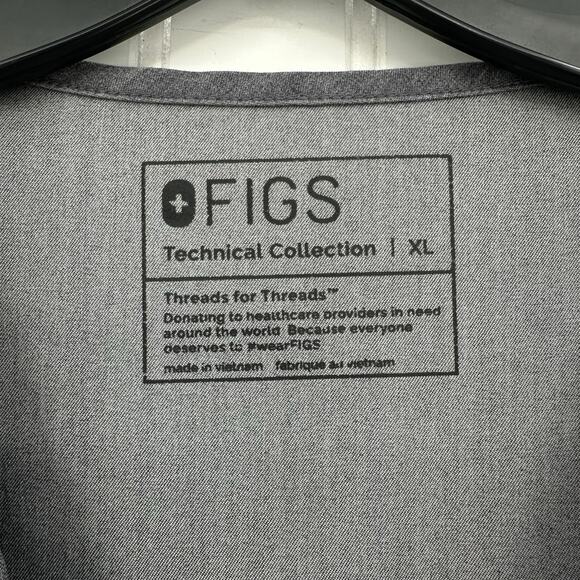 FIGS Scrub Top Womens XL Casma Technical Collection Graphite Gray Uniform Work - Picture 3 of 7